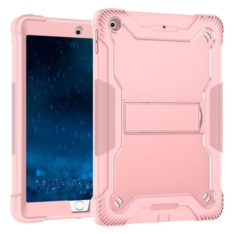 [Pachet 360°] Husa + folie sticla iPad 2018 9.7 A1893/A1954 Techsuit Rugged TabShell, roz
