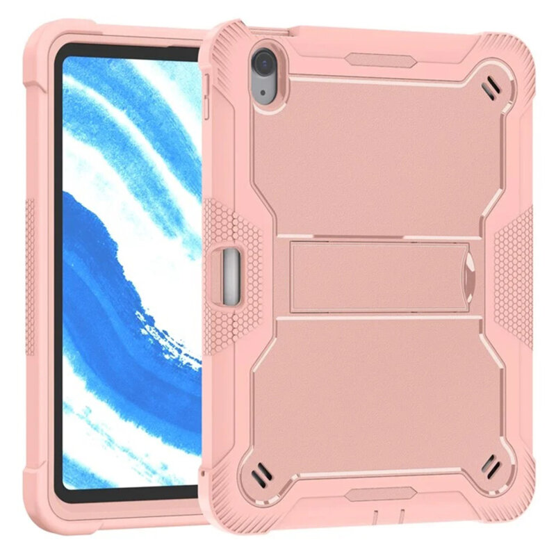 [Pachet 360°] Husa + folie sticla iPad Air 11 (2024) Techsuit Rugged TabShell, roz