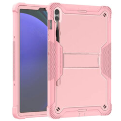 [Pachet 360°] Husa + folie sticla Samsung Galaxy Tab S9 Plus Techsuit Rugged TabShell, roz