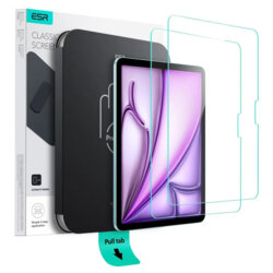 [Pachet 2x] Folie sticla iPad Air 13 (2024) ESR Tempered Glass Screen Protector UltraFit Tray, transparenta