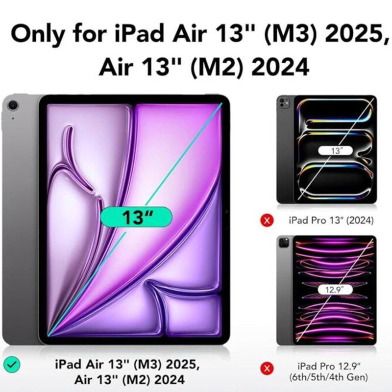 [Pachet 2x] Folie sticla iPad Air 13 (2025) ESR Armorite Screen Protector UltraFit Tray, transparenta