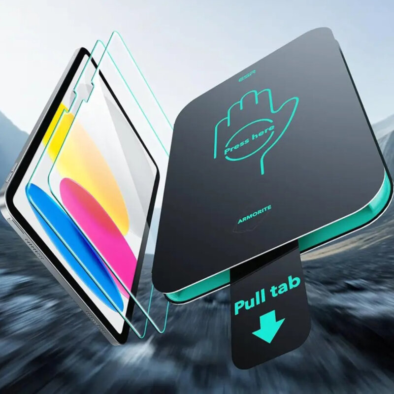 [Pachet 2x] Folie sticla iPad 10 (2022) 10.9 ESR Armorite Screen Protector UltraFit Tray, transparenta
