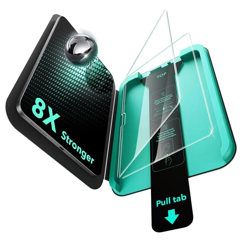 Folie sticla iPad 11 (2025) ESR Armorite Screen Protector UltraFit Tray, transparenta