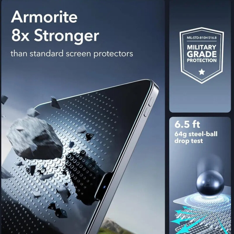 [Pachet 2x] Folie sticla iPad 11 (2025) ESR Armorite Screen Protector UltraFit Tray, transparenta