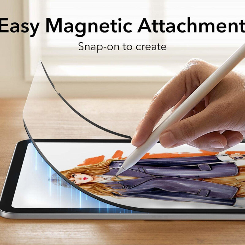 Folie iPad 10 (2022) 10.9 ESR Paper-Feel Magnetic, transparenta