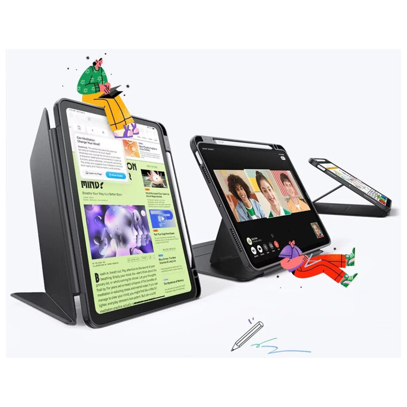 Husa iPad 11 (2025) ESR Flip Hybrid, negru