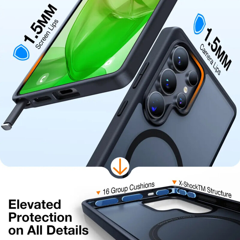 Husa Samsung Galaxy S25 Ultra Torras Guardian Magnetic Series, negru