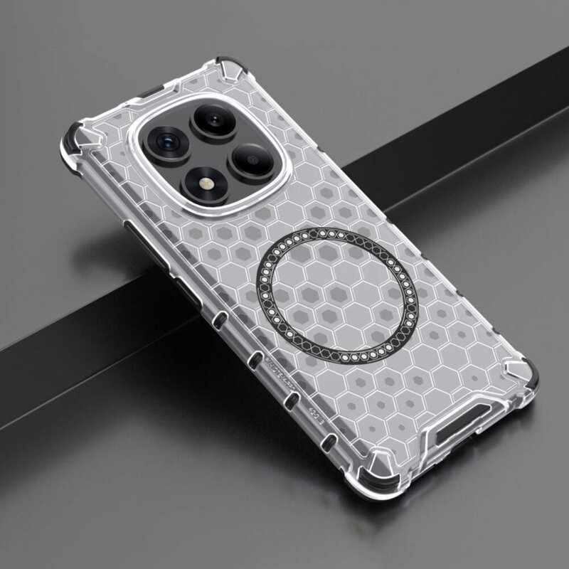 Husa transparenta Xiaomi Poco X7 Techsuit HoneyComb Shield MagSafe, alb