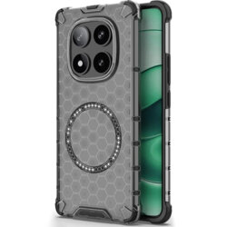 Husa transparenta Xiaomi Redmi Note 14 Pro 5G Techsuit HoneyComb Shield MagSafe, negru