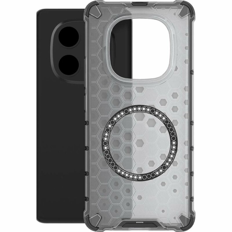 Husa transparenta Xiaomi Redmi Note 14 Pro 5G Techsuit HoneyComb Shield MagSafe, negru