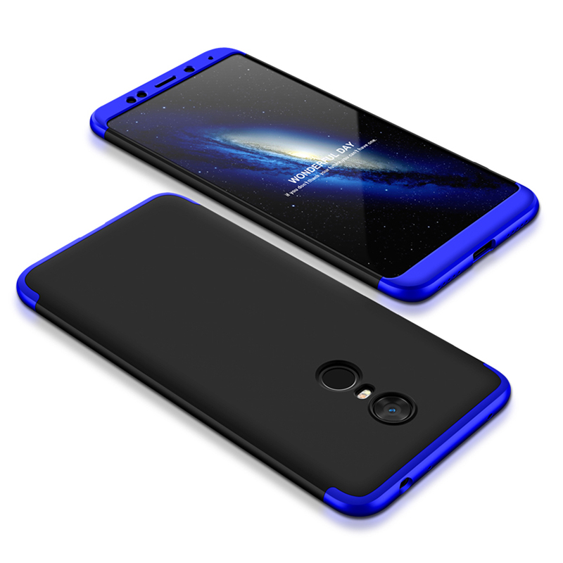 Husa Xiaomi Redmi 5 Plus GKK 360 Full Cover Negru-Albastru