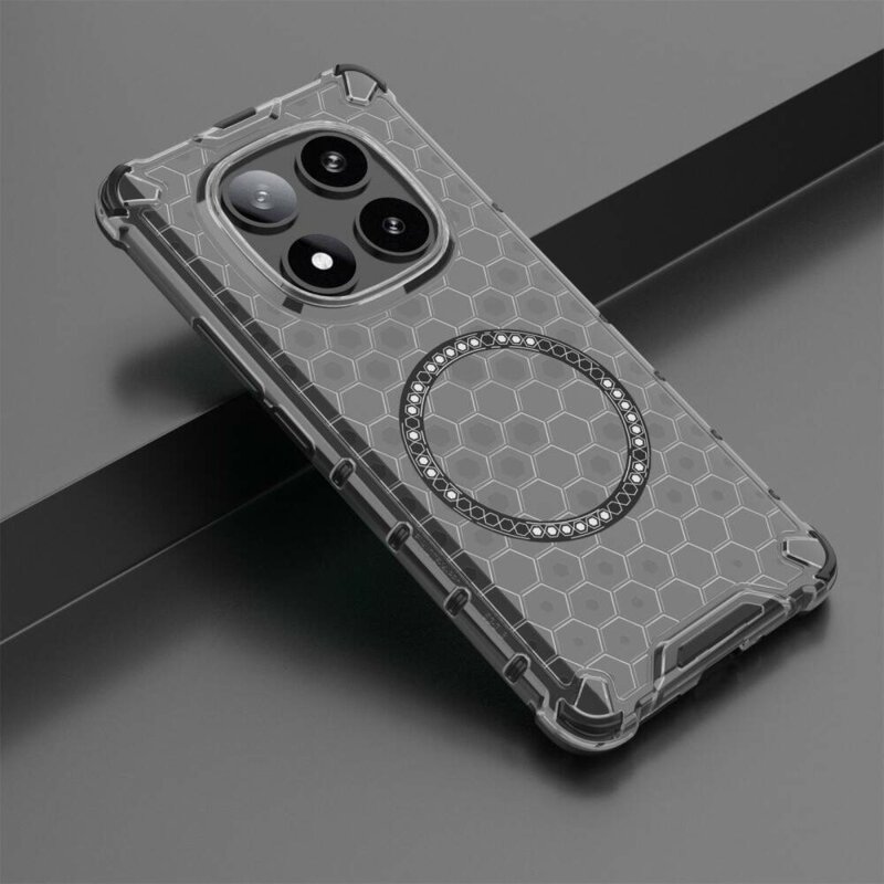 Husa transparenta Xiaomi Poco X7 Techsuit HoneyComb Shield MagSafe, negru