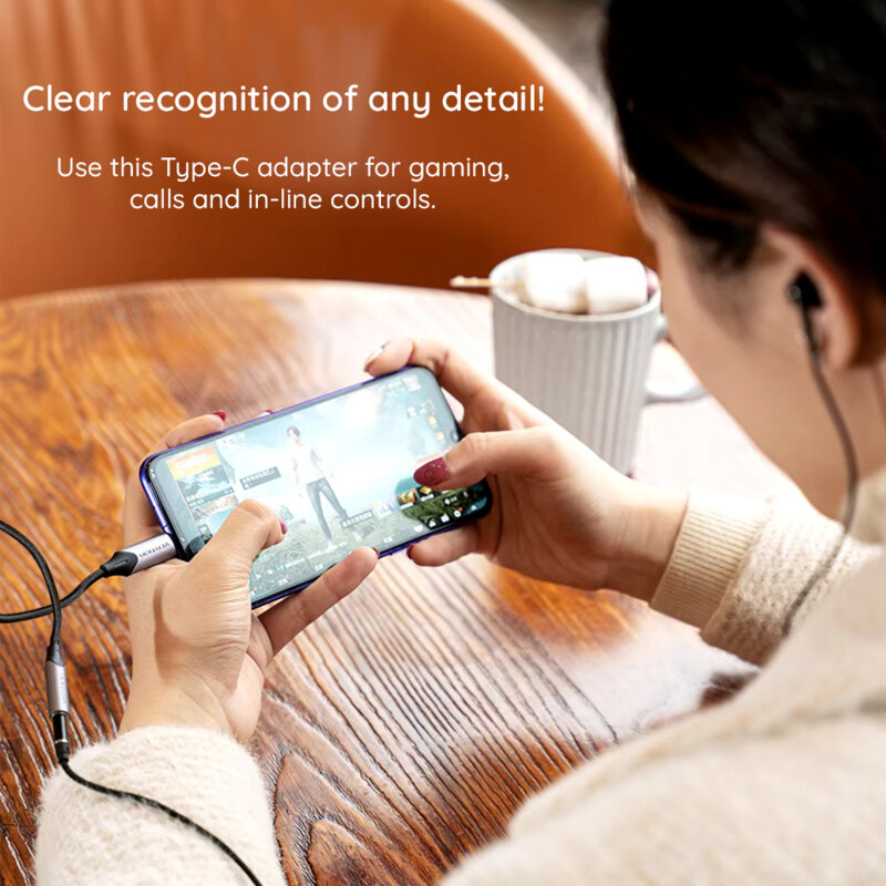 Adaptor casti Jack la Type-C, cu DAC Vention BGMHF, gri