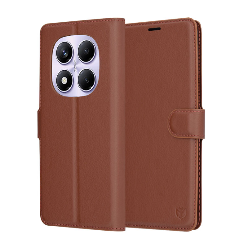 Husa Xiaomi Redmi Note 14 Pro 4G Techsuit Leather Folio, maro