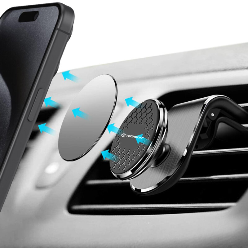 Suport auto magnetic Waterfall Techsuit AirGrip S8, negru/argintiu