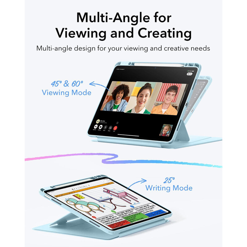 Husa iPad Air 13 (2024) ESR Flip Hybrid Pen, albastru