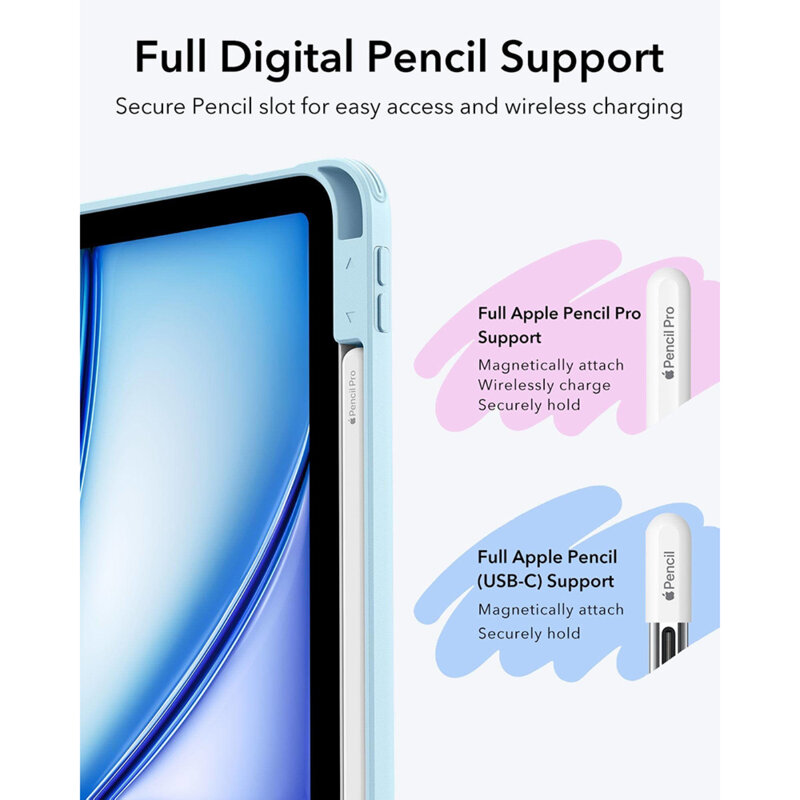 Husa iPad Air 11 (2025) ESR Flip Hybrid, albastru