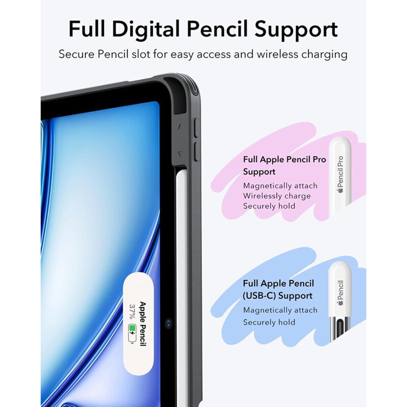 Husa iPad Air 11 (2025) ESR Flip Hybrid, negru