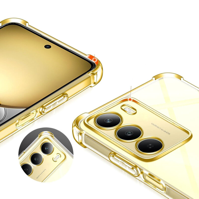 Husa Realme 14x Techsuit Shockproof Clear Silicone, transparenta