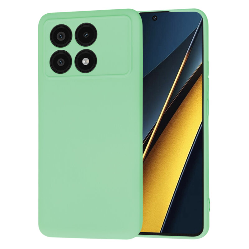 Husa silicon Xiaomi Poco X6 Pro Techsuit SoftFlex, verde deschis