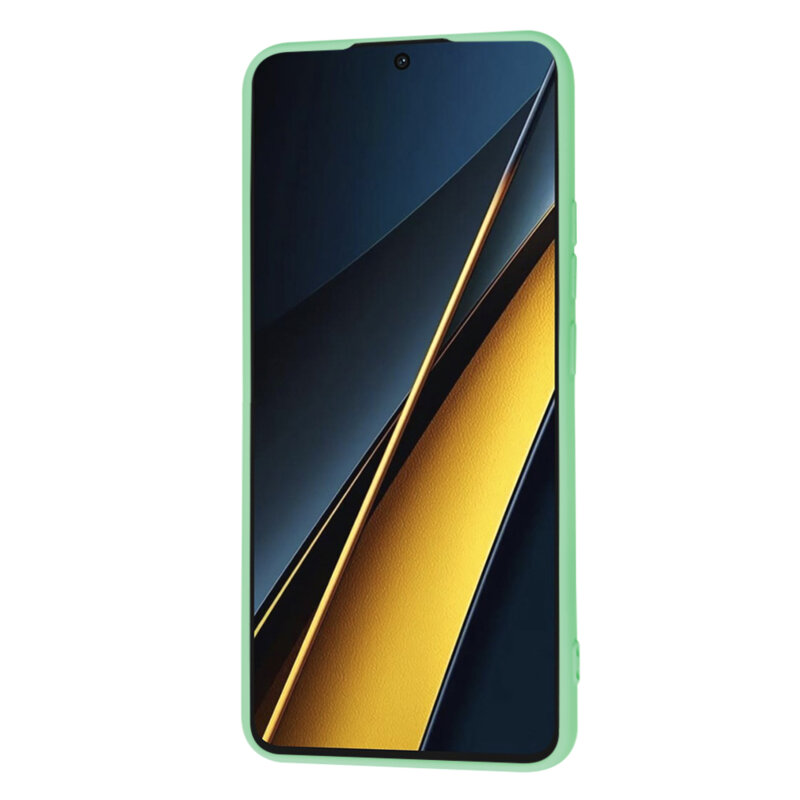 Husa silicon Xiaomi Poco X6 Pro Techsuit SoftFlex, verde deschis