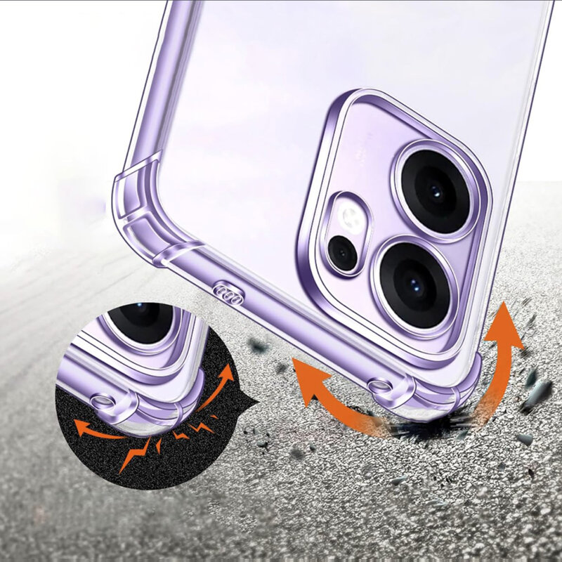 Husa Oppo Reno13 F 4G Techsuit Shockproof Clear Silicone, transparenta