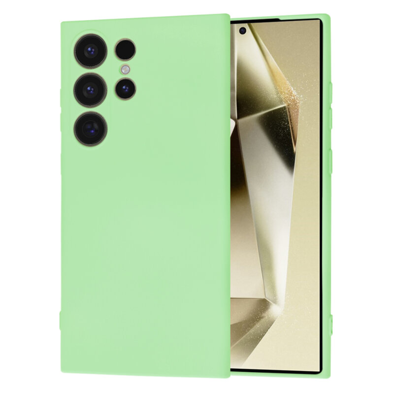 Husa silicon Samsung Galaxy S24 Ultra Techsuit SoftFlex, verde deschis