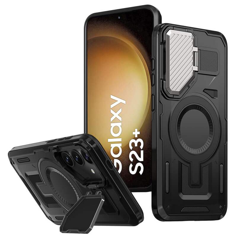 Husa Samsung Galaxy S23 Plus protectie camera Techsuit CamVault MagSafe, negru