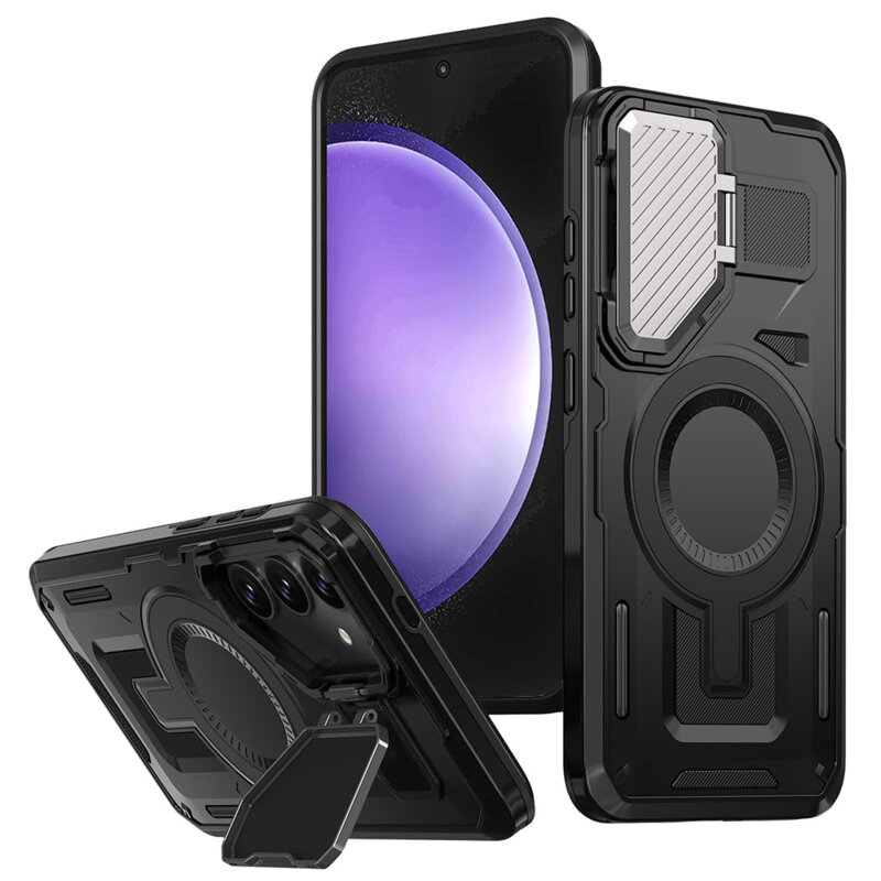 Husa Samsung Galaxy S23 FE protectie camera Techsuit CamVault MagSafe, negru