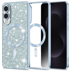 Husa premium Samsung Galaxy S25 Edge Techsuit Luxury Glitter MagSafe, bleu