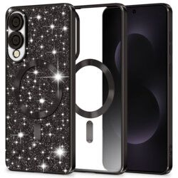 Husa premium Samsung Galaxy S25 Edge Techsuit Luxury Glitter MagSafe, negru