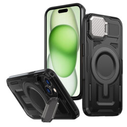 Husa iPhone 15 Plus protectie camera Techsuit CamVault MagSafe, negru