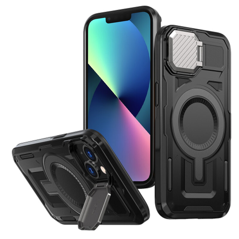 Husa iPhone 13 protectie camera Techsuit CamVault MagSafe, negru