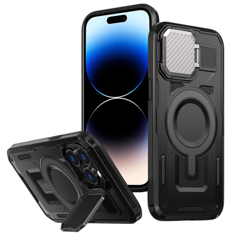 Husa iPhone 14 Pro protectie camera Techsuit CamVault MagSafe, negru
