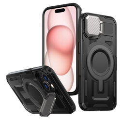 Husa iPhone 15 protectie camera Techsuit CamVault MagSafe, negru