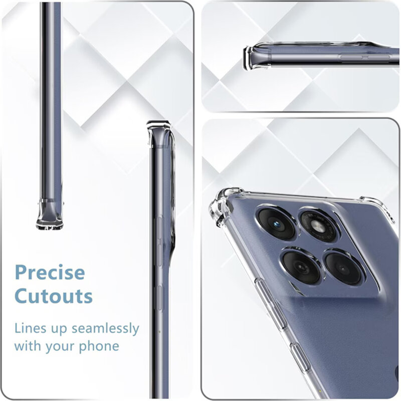 Husa Motorola Edge 60 Techsuit Shockproof Clear Silicone, transparenta