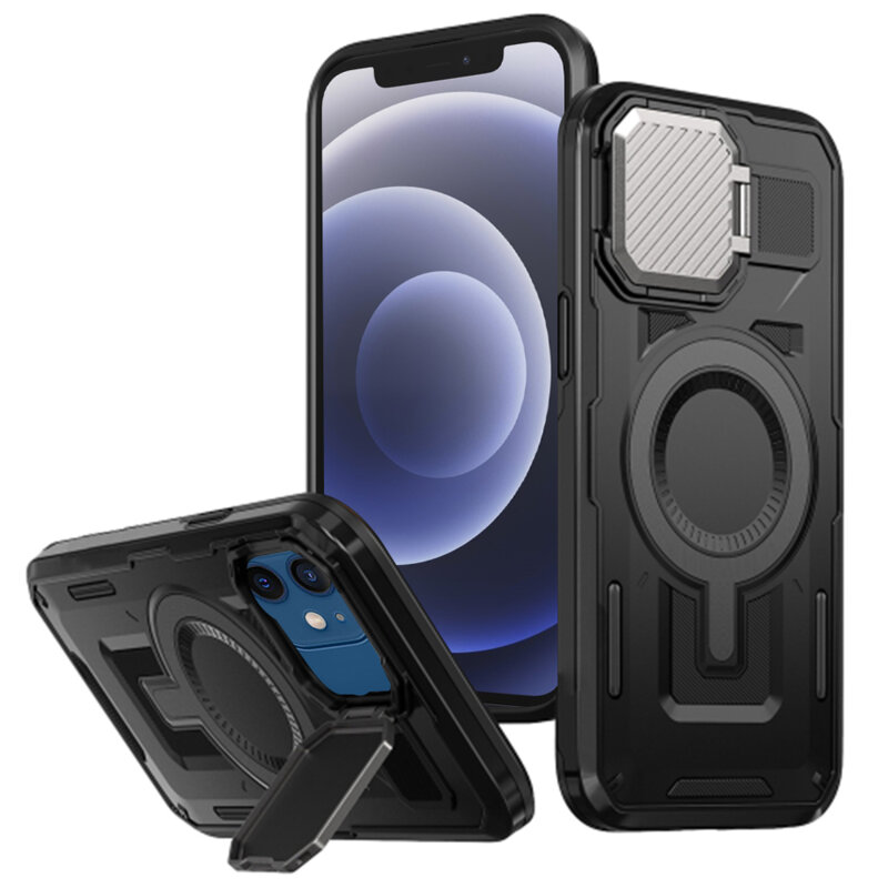 Husa iPhone 12 protectie camera Techsuit CamVault MagSafe, negru