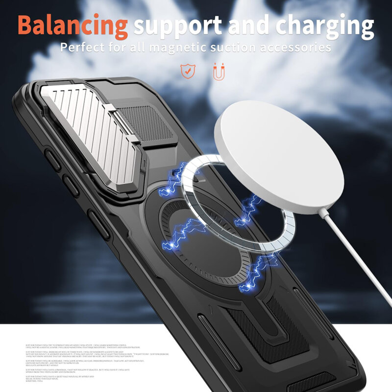 Husa Samsung Galaxy S25 protectie camera Techsuit CamVault MagSafe, negru