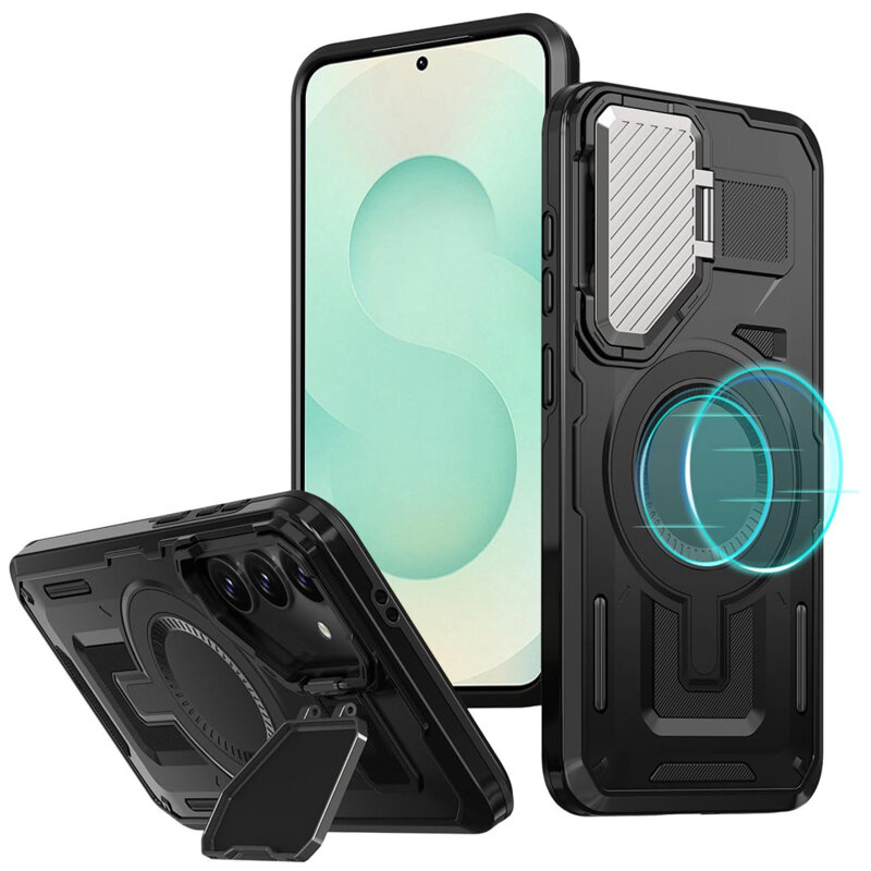 Husa Samsung Galaxy S25 Plus protectie camera Techsuit CamVault MagSafe, negru