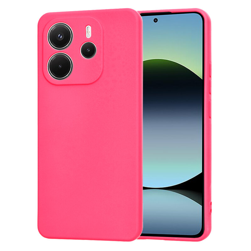 Husa silicon Xiaomi Redmi Note 14 4G (Standard) Techsuit SoftFlex, fucsia