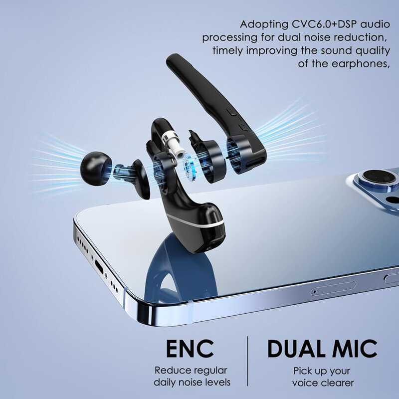 Casca Bluetooth 5.3. Dual-mic Techsuit Hearyo A6L, 1000mAh