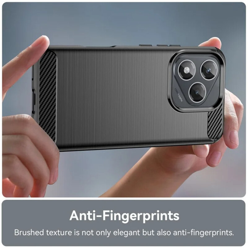 Husa Honor 400 Lite Techsuit Carbon Silicone, negru