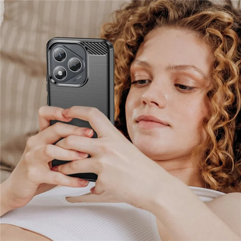 Husa Honor 400 Lite Techsuit Carbon Silicone, negru