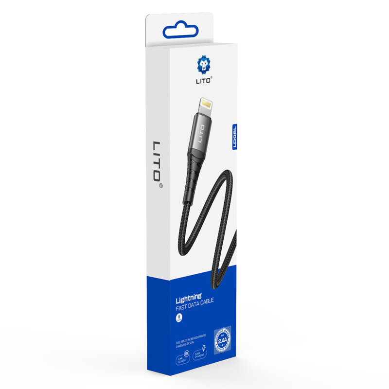 Cablu date USB la Lightning Fast Charge, 2.4A, 2m Lito LD22L