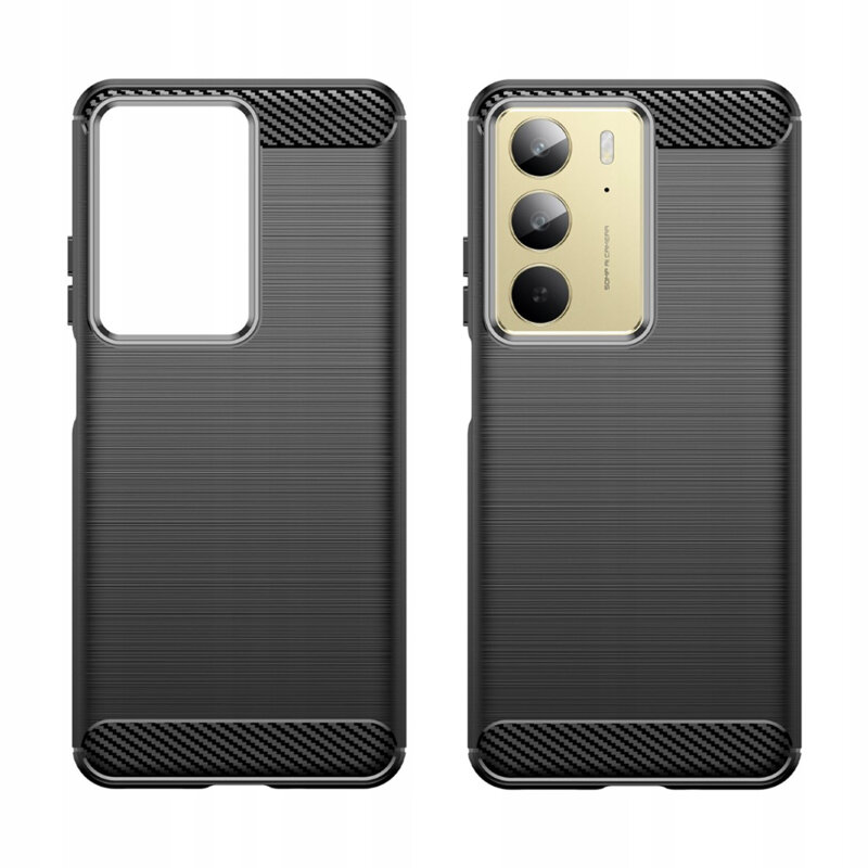 Husa Realme C75 Techsuit Carbon Silicone, negru
