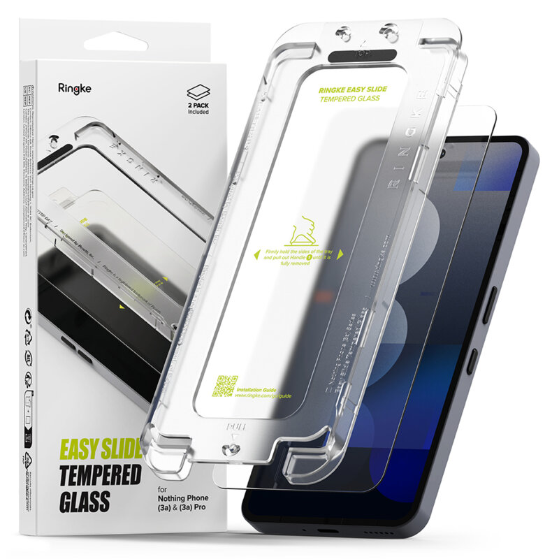 [Pachet 2x] Folie sticla Nothing Phone (3a) Ringke Easy Slide Tempered Glass, transparenta