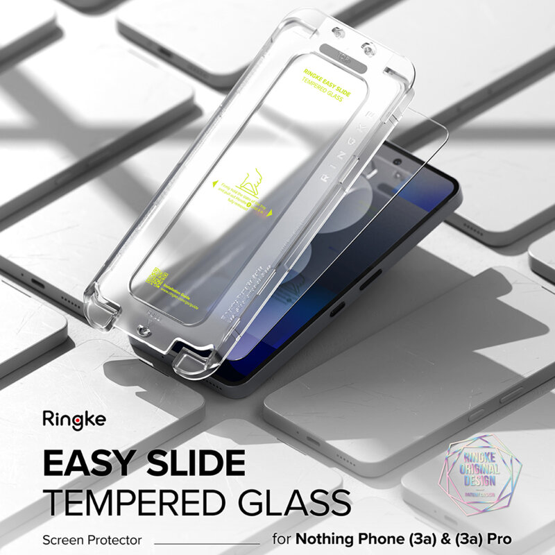 [Pachet 2x] Folie sticla Nothing Phone (3a) Pro Ringke Easy Slide Tempered Glass, transparenta