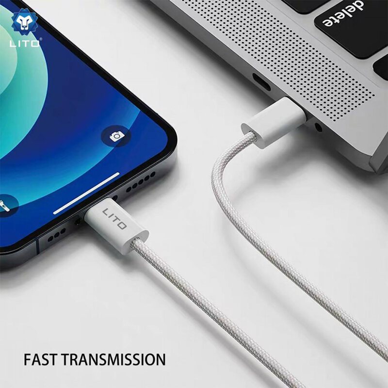 Cablu de date Fast Charging Type-C la Lightning Lito, 2m, 60W, LD04
