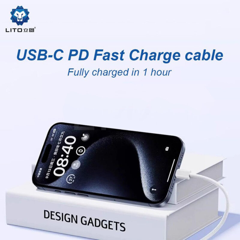 Cablu de date Type-C la Lightning Lito, 2m, 27W, LD04CL