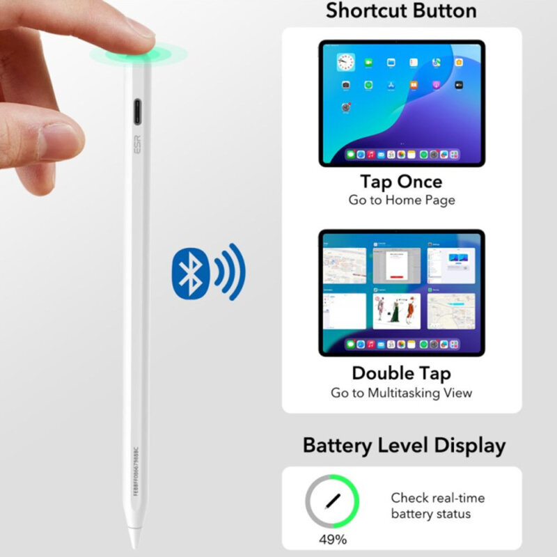 Stylus pencil pentru iPad, creion tableta Apple ESR Geo, alb